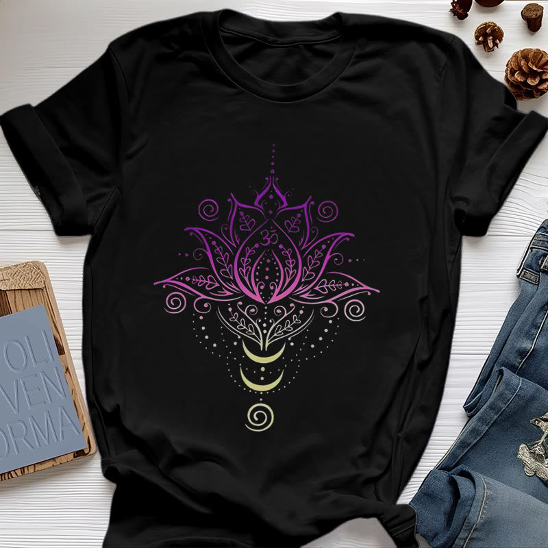 Olivenorma OM T-Shirt Fleur de Lotus - Noir - 2XL - image 0