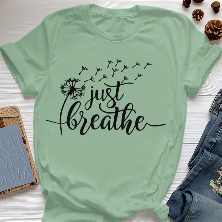 T-shirt Olivenorma Just Breathe Pissenlit