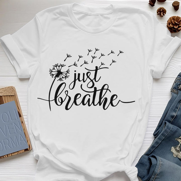 T-shirt Olivenorma Just Breathe Pissenlit