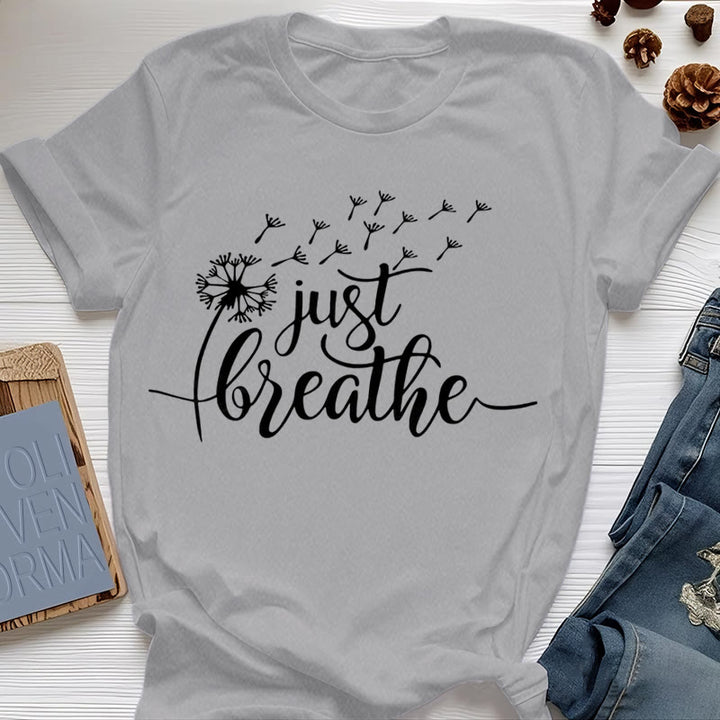 T-shirt Olivenorma Just Breathe Pissenlit