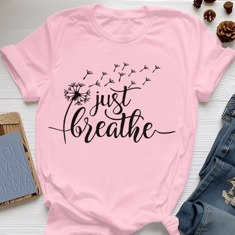 T-shirt Olivenorma Just Breathe Pissenlit