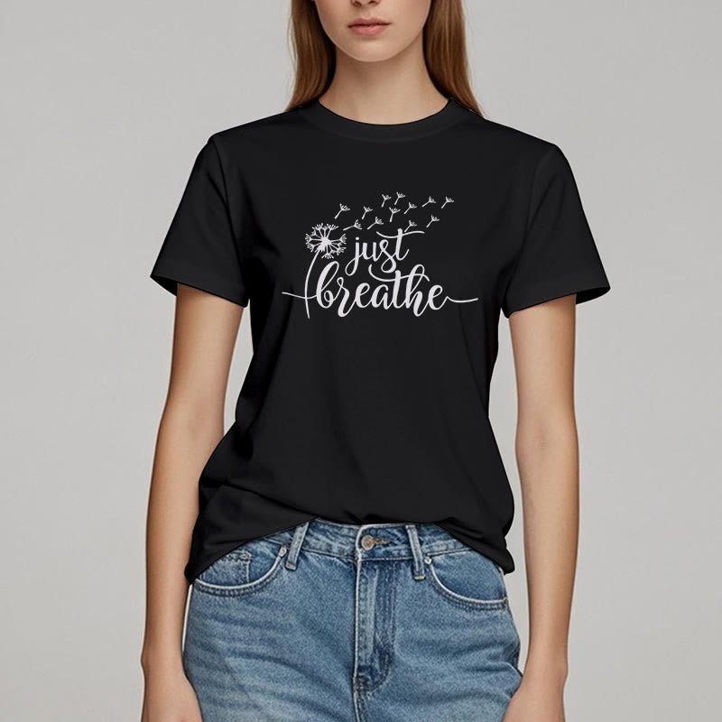 T-shirt Olivenorma Just Breathe Pissenlit