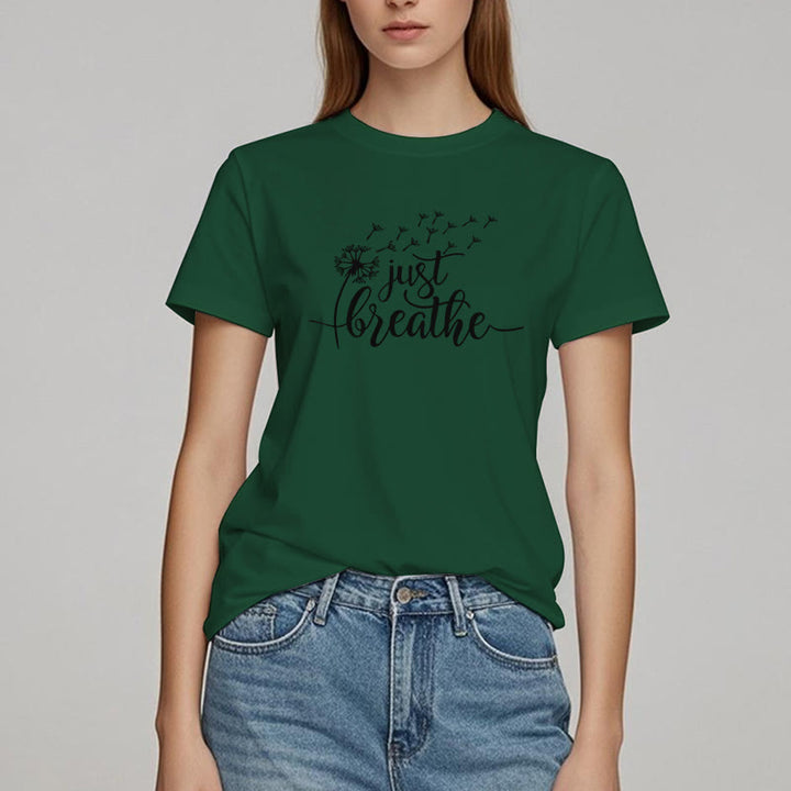 T-shirt Olivenorma Just Breathe Pissenlit