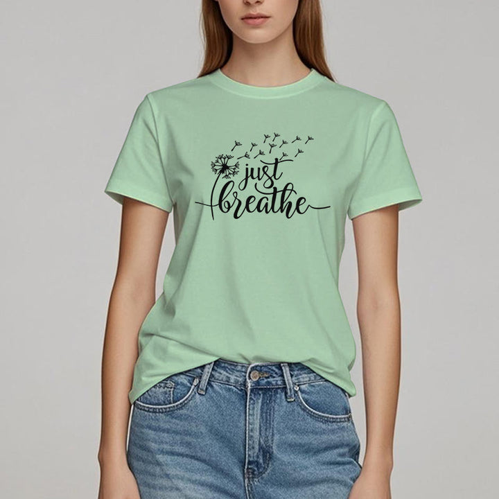 T-shirt Olivenorma Just Breathe Pissenlit