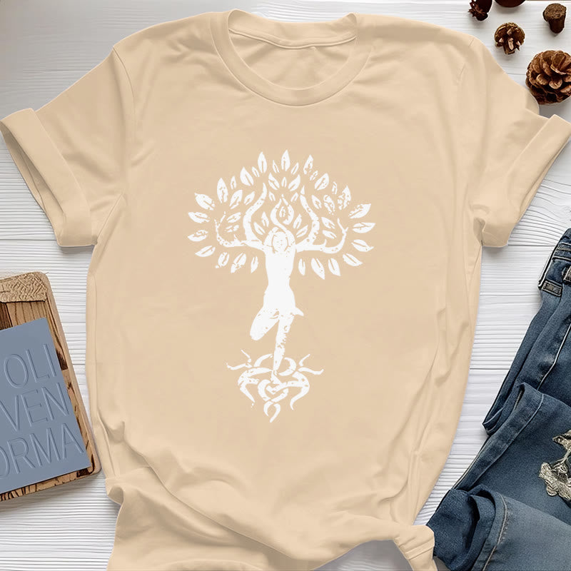 T-shirt Olivenorma Fleur Zen Arbre - Jaune - 2XL - image 14