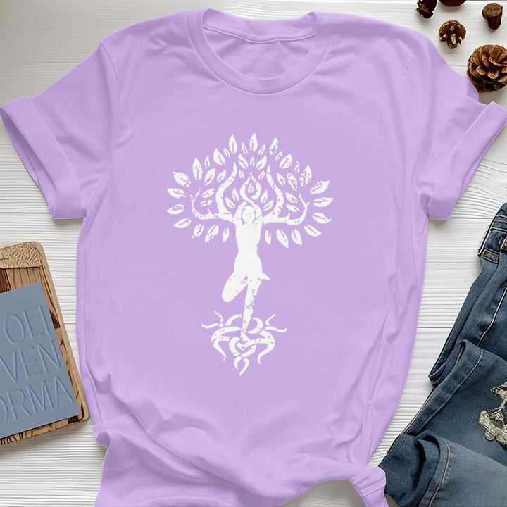 T-shirt Olivenorma Fleur Zen Arbre - Violet - 2XL - image 23