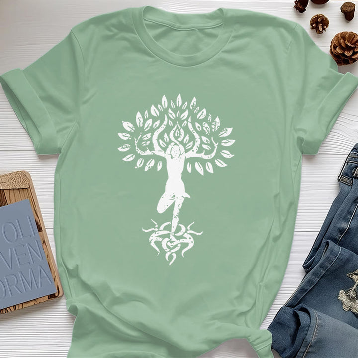 T-shirt Olivenorma Fleur Zen Arbre - Vert clair - 2XL - image 0