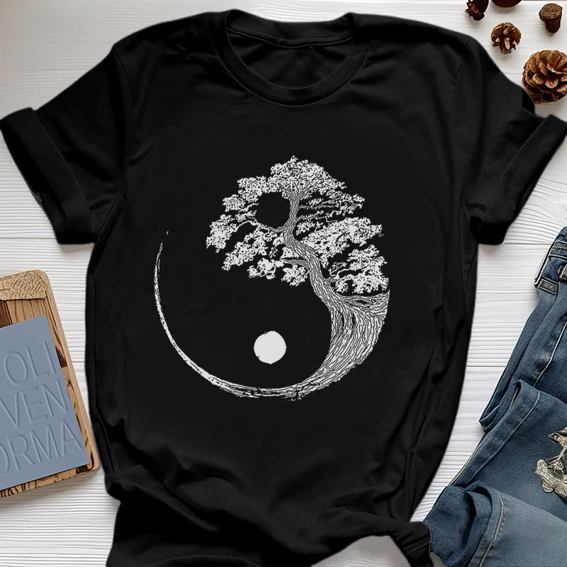 T-shirt Olivenorma Yin Yang Bonsaï - Noir - 2XL - image 0