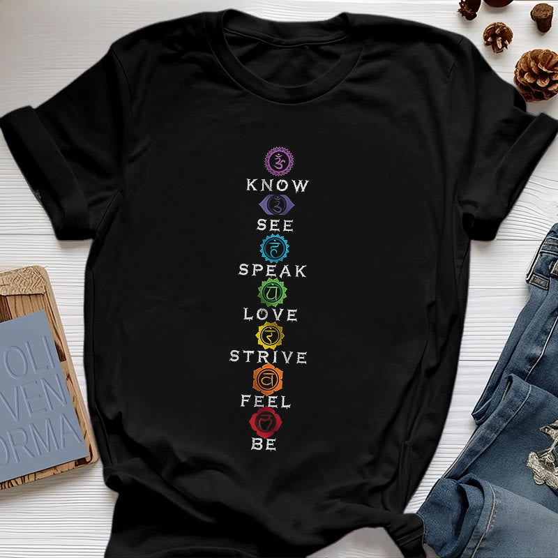 T-shirt Olivenorma - Liste des chakras - Hindouisme tantrique - Noir - 2XL - image 0
