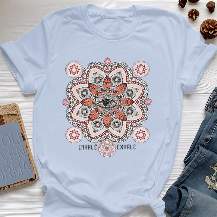 T-shirt Olivenorma avec slogan « Méditation contre le mauvais œil » - Bleu - 2XL - image 16