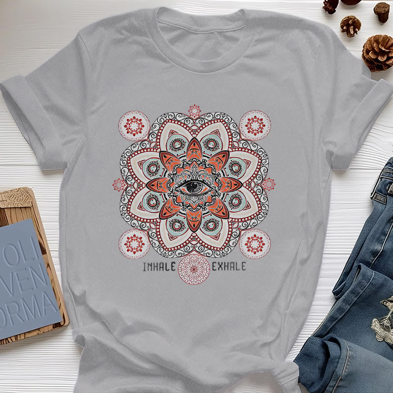T-shirt Olivenorma avec slogan « Méditation contre le mauvais œil » - Gris - 2XL - image 10