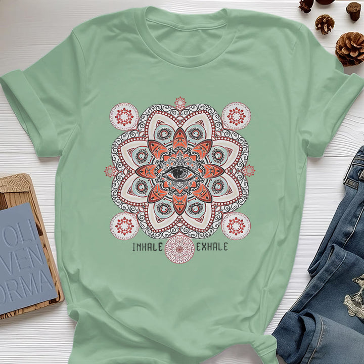 T-shirt Olivenorma avec slogan « Méditation contre le mauvais œil » - Vert clair - 2XL - image 25
