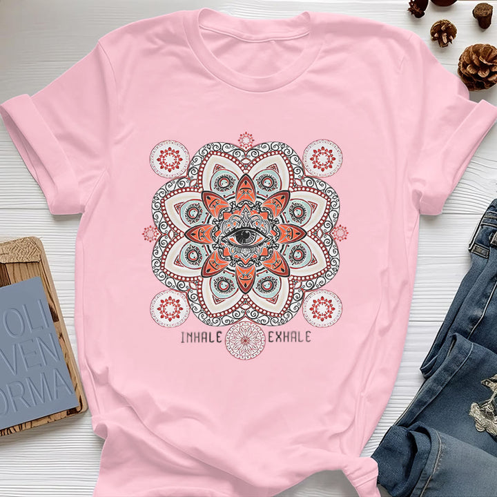 T-shirt Olivenorma avec slogan « Méditation contre le mauvais œil » - Rose - 2XL - image 19