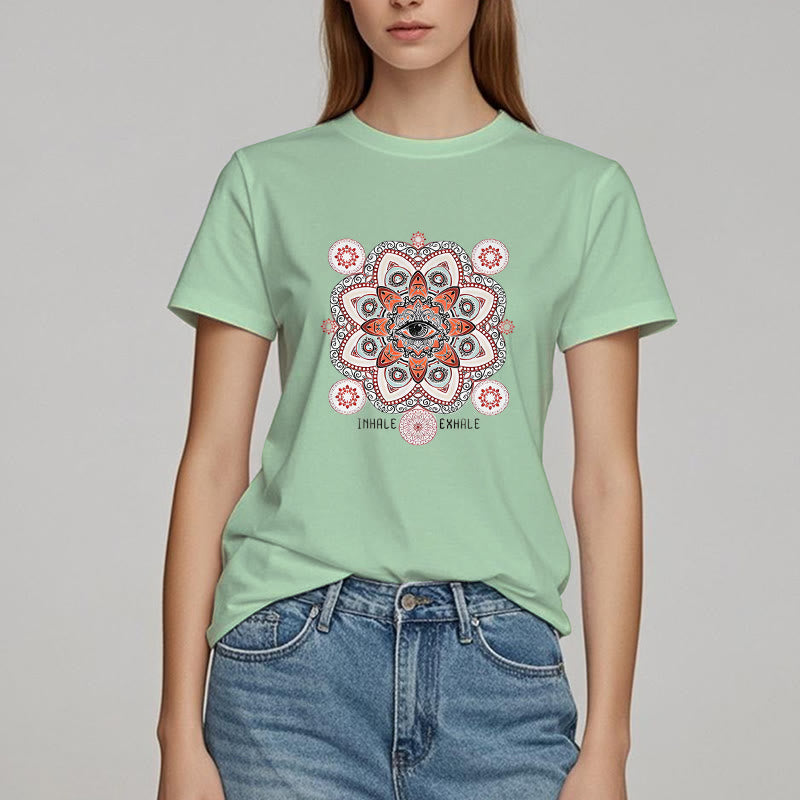 T-shirt Olivenorma avec slogan « Méditation contre le mauvais œil »
