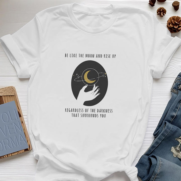 T-shirt Olivenorma « Soyez comme la lune » - Blanc - 2XL - image 0