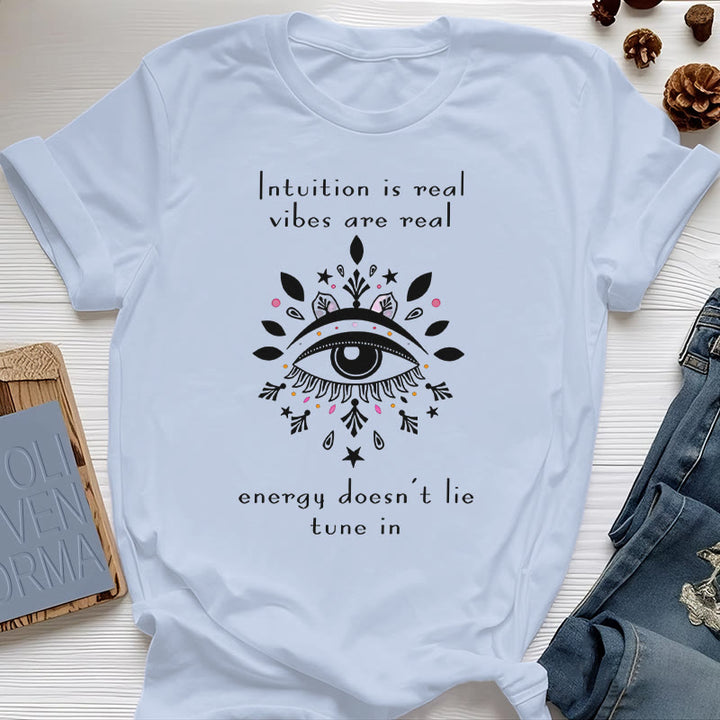 T-shirt Olivenorma Intuition Evil Eye Design - Bleu - 2XL - image 16