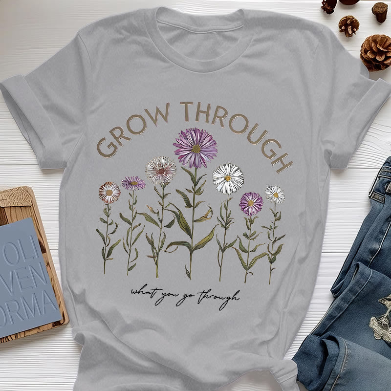 T-shirt à imprimé floral Olivenorma Grow Through - Gris - 2XL - image 8