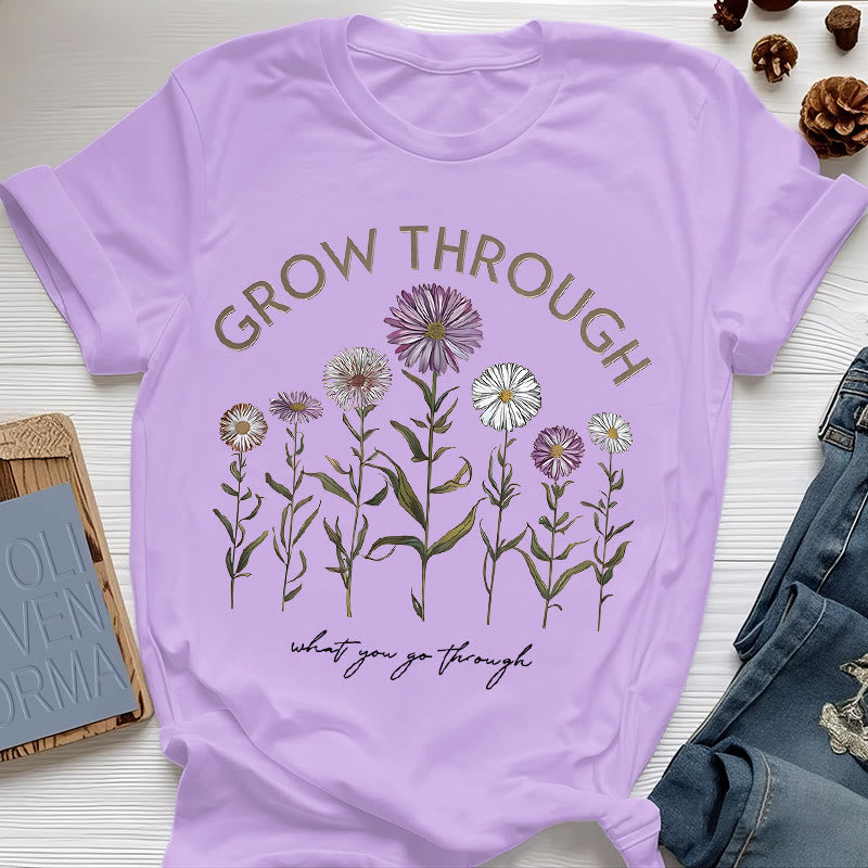 T-shirt à imprimé floral Olivenorma Grow Through - Violet - 2XL - image 14