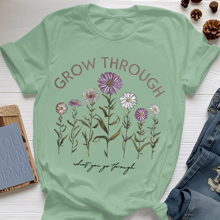 T-shirt à imprimé floral Olivenorma Grow Through - Vert clair - 2XL - image 16