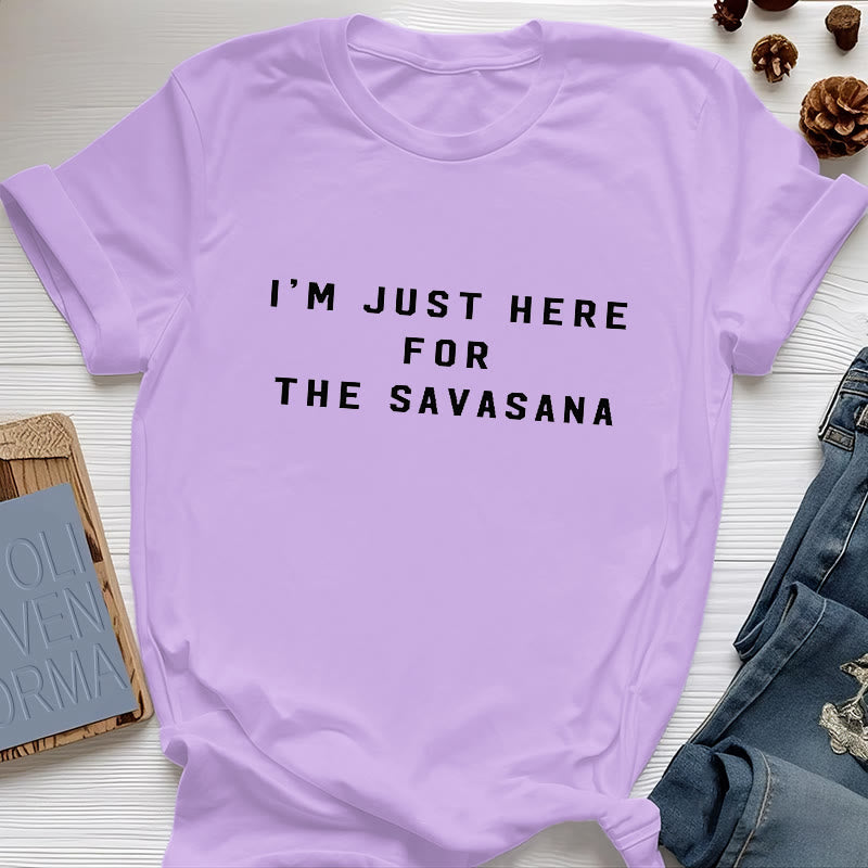 T-shirt Olivenorma « Je suis juste là pour le Savasana » - Violet - 2XL - image 15