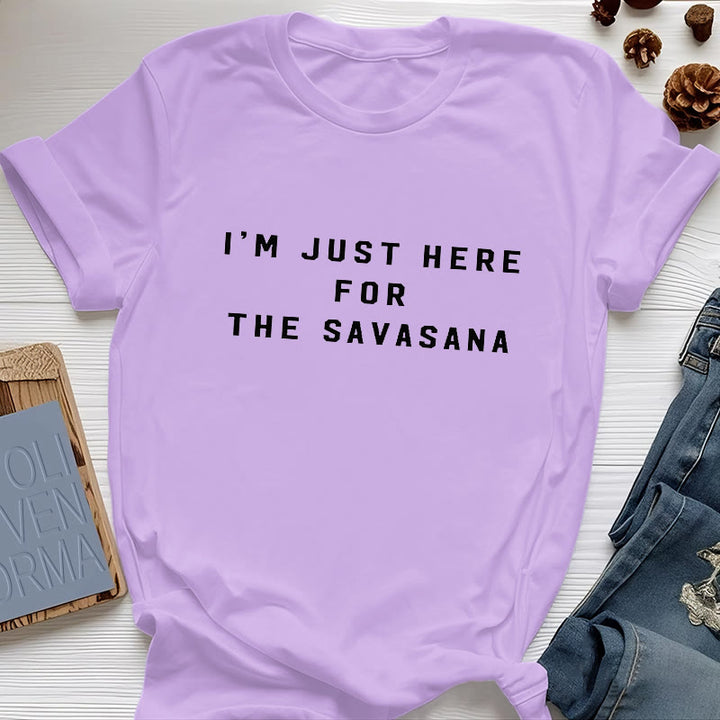T-shirt Olivenorma « Je suis juste là pour le Savasana » - Violet - 2XL - image 15