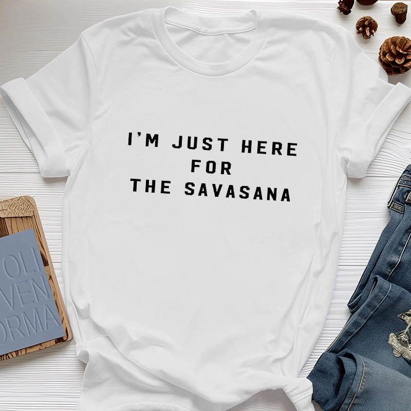 T-shirt Olivenorma « Je suis juste là pour le Savasana » - Blanc - 2XL - image 0