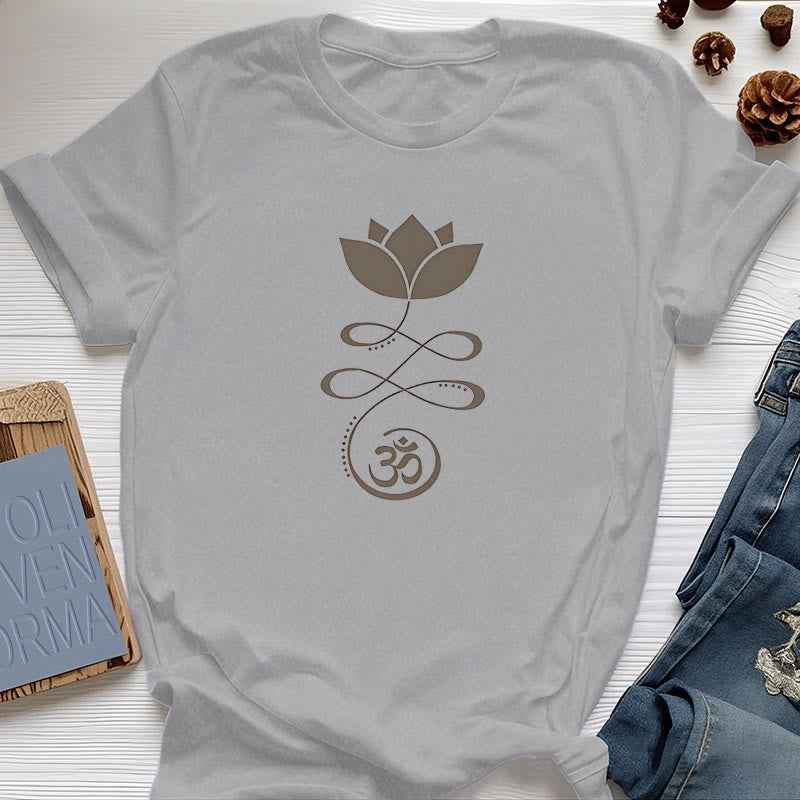 Olivenorma Yoga Fleur de Lotus Om Symbole T-Shirt - Gris - 2XL - image 10