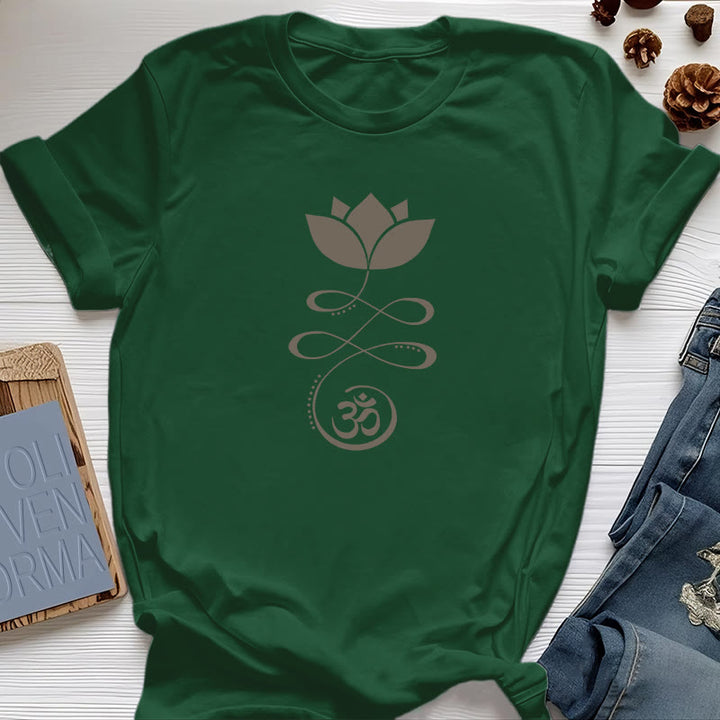 Olivenorma Yoga Fleur de Lotus Om Symbole T-Shirt - Vert foncé - 2XL - image 0