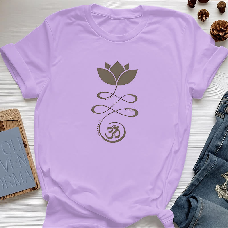 Olivenorma Yoga Fleur de Lotus Om Symbole T-Shirt - Violet - 2XL - image 16