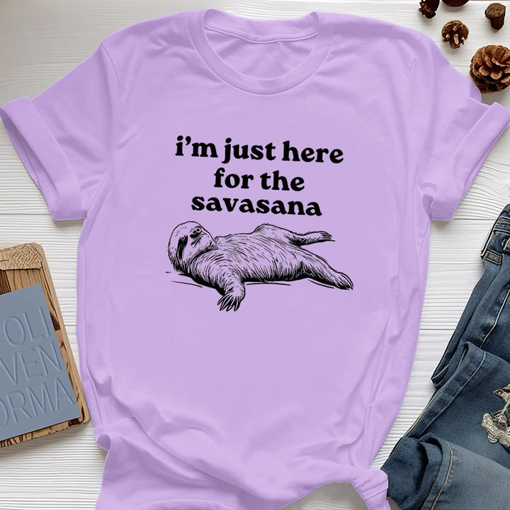 T-shirt Olivenorma Sloth Yoga « Je suis juste là pour Savasana » - Violet - 2XL - image 19