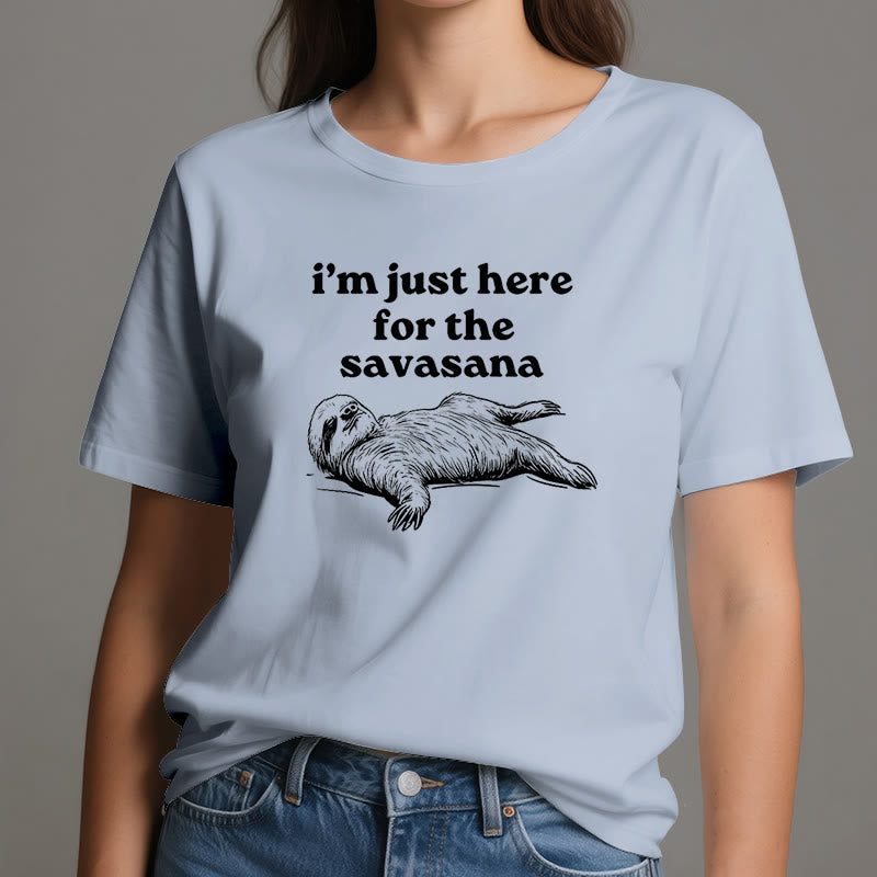 T-shirt Olivenorma Sloth Yoga « Je suis juste là pour Savasana »