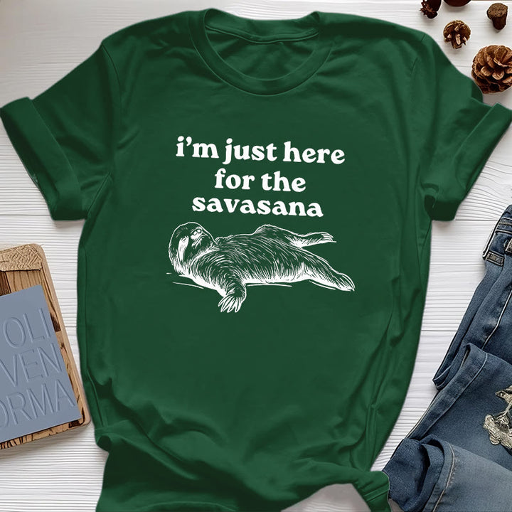 T-shirt Olivenorma Sloth Yoga « Je suis juste là pour Savasana » - Vert foncé - 2XL - image 19