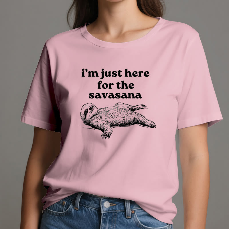 T-shirt Olivenorma Sloth Yoga « Je suis juste là pour Savasana »