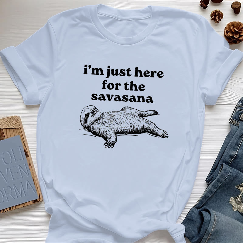 T-shirt Olivenorma Sloth Yoga « Je suis juste là pour Savasana » - Bleu - 2XL - image 11