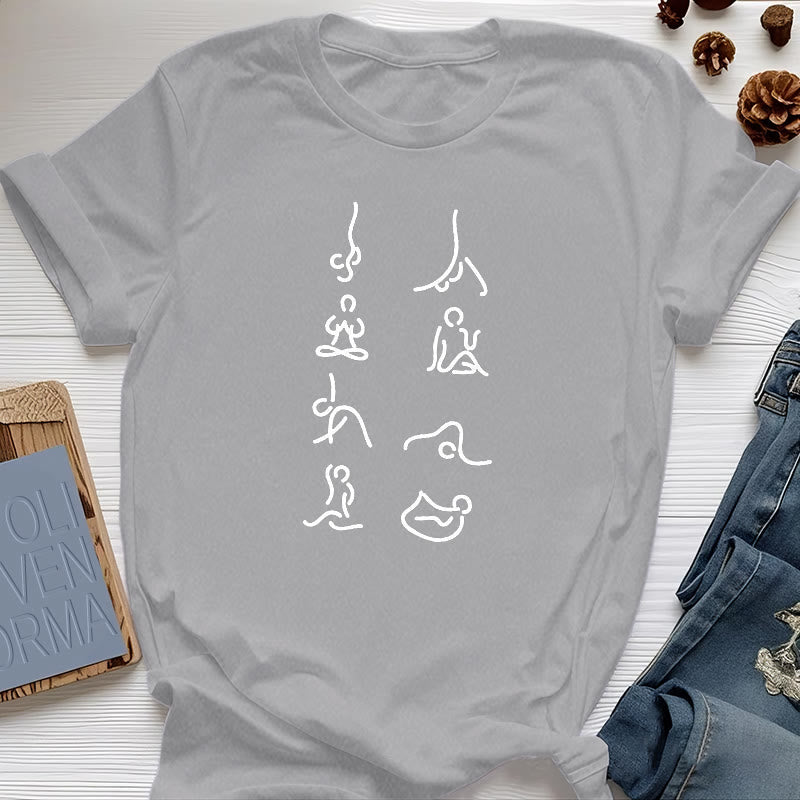 T-shirt Olivenorma Yoga Méditation Mouvements - Gris - 2XL - image 7