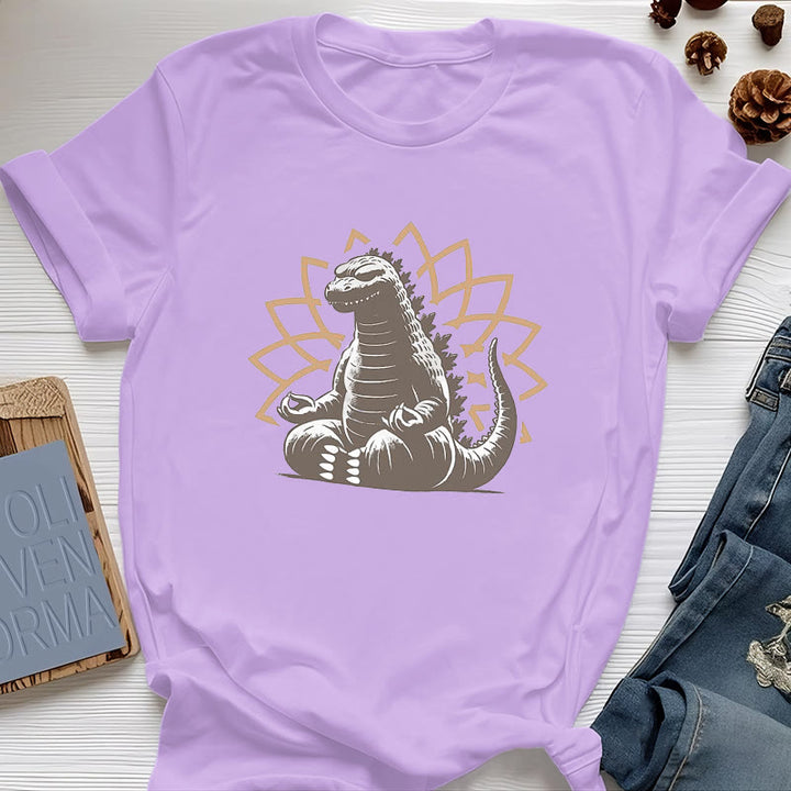 T-shirt de méditation et de yoga amusant avec dinosaure Olivenorma