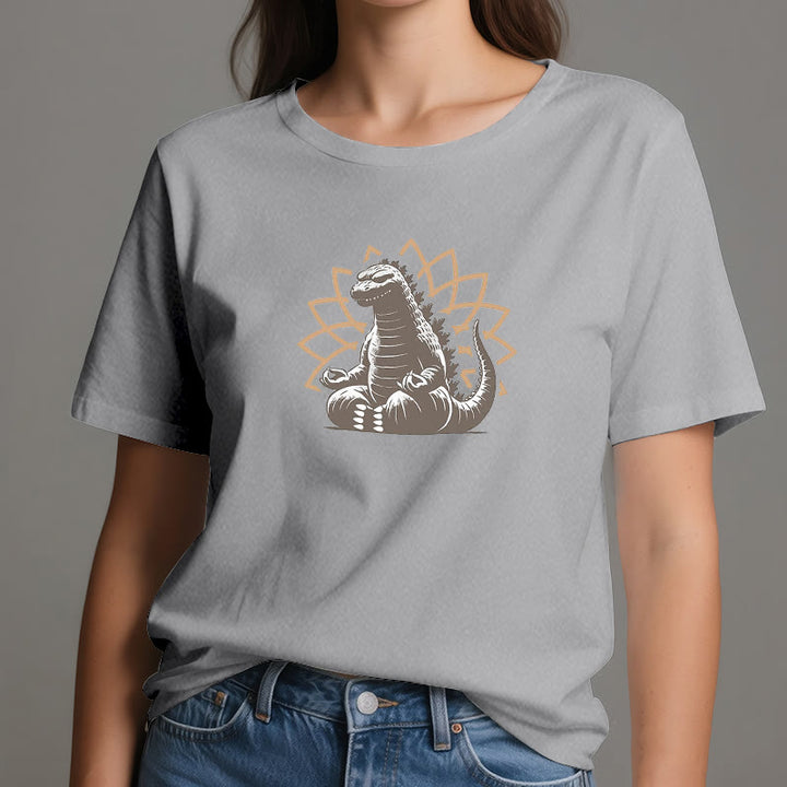 T-shirt de méditation et de yoga amusant avec dinosaure Olivenorma