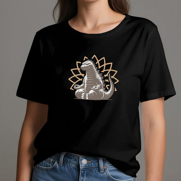 T-shirt de méditation et de yoga amusant avec dinosaure Olivenorma