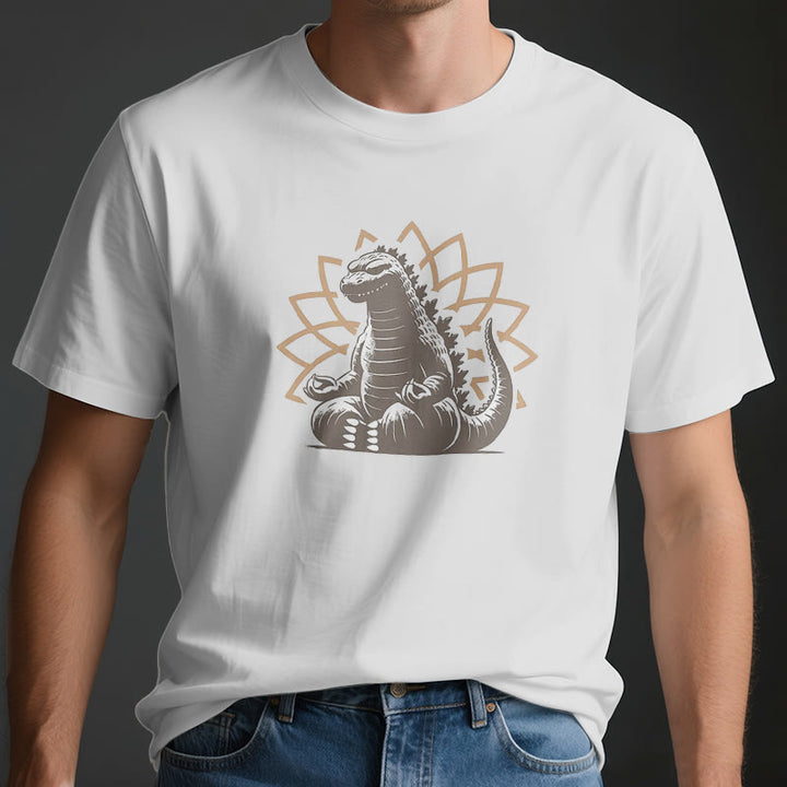 T-shirt de méditation et de yoga amusant avec dinosaure Olivenorma