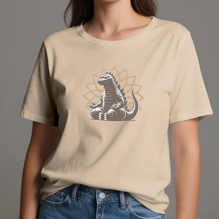 T-shirt de méditation et de yoga amusant avec dinosaure Olivenorma