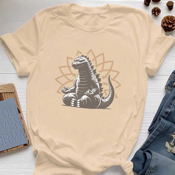 T-shirt de méditation et de yoga amusant avec dinosaure Olivenorma