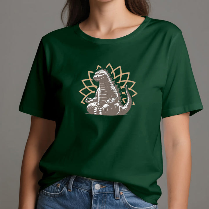 T-shirt de méditation et de yoga amusant avec dinosaure Olivenorma