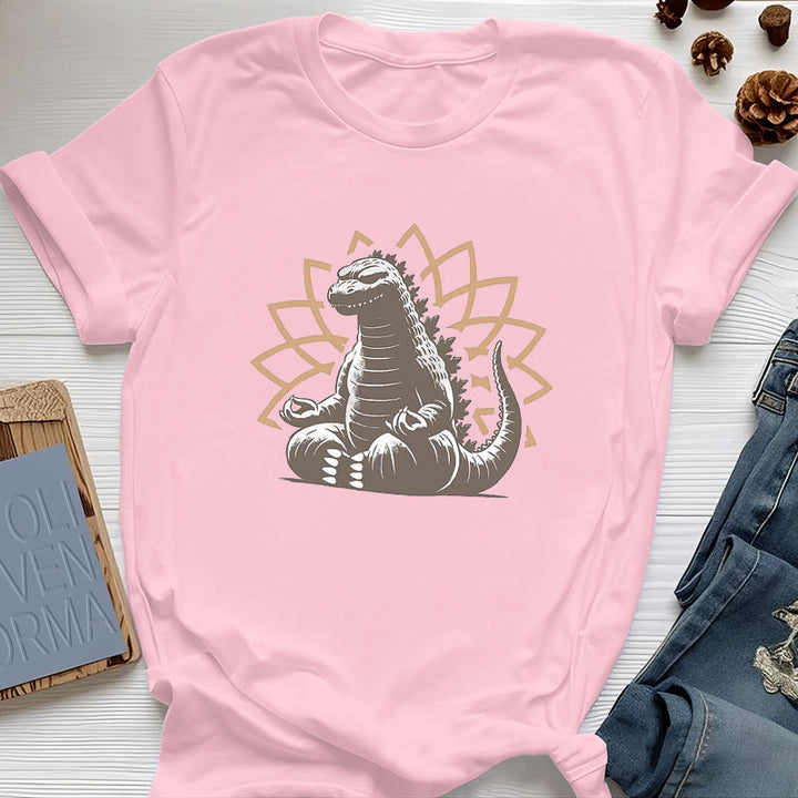 T-shirt de méditation et de yoga amusant avec dinosaure Olivenorma