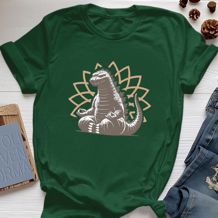 T-shirt de méditation et de yoga amusant avec dinosaure Olivenorma