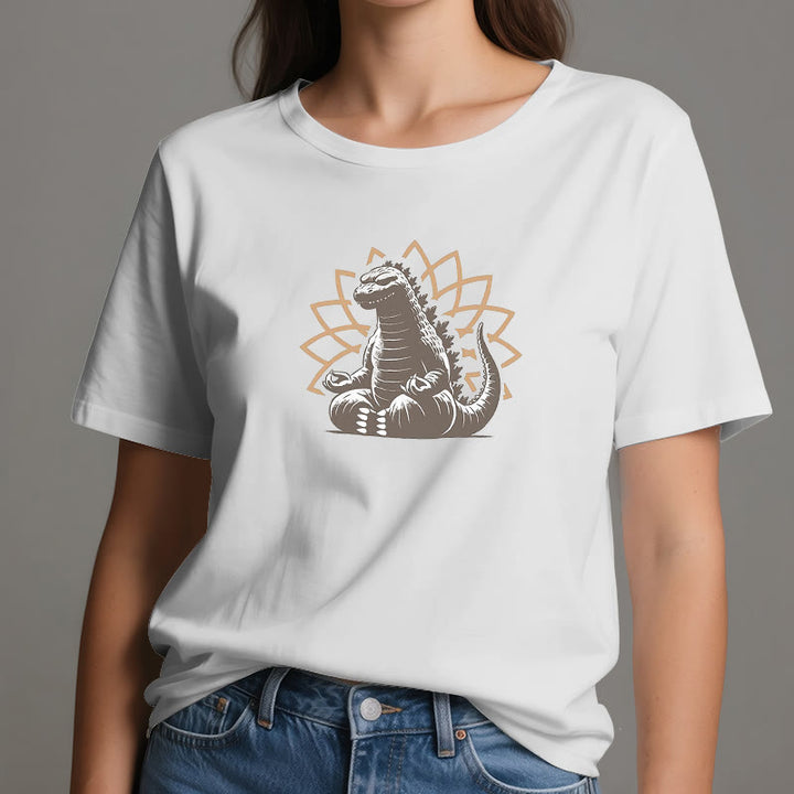 T-shirt de méditation et de yoga amusant avec dinosaure Olivenorma