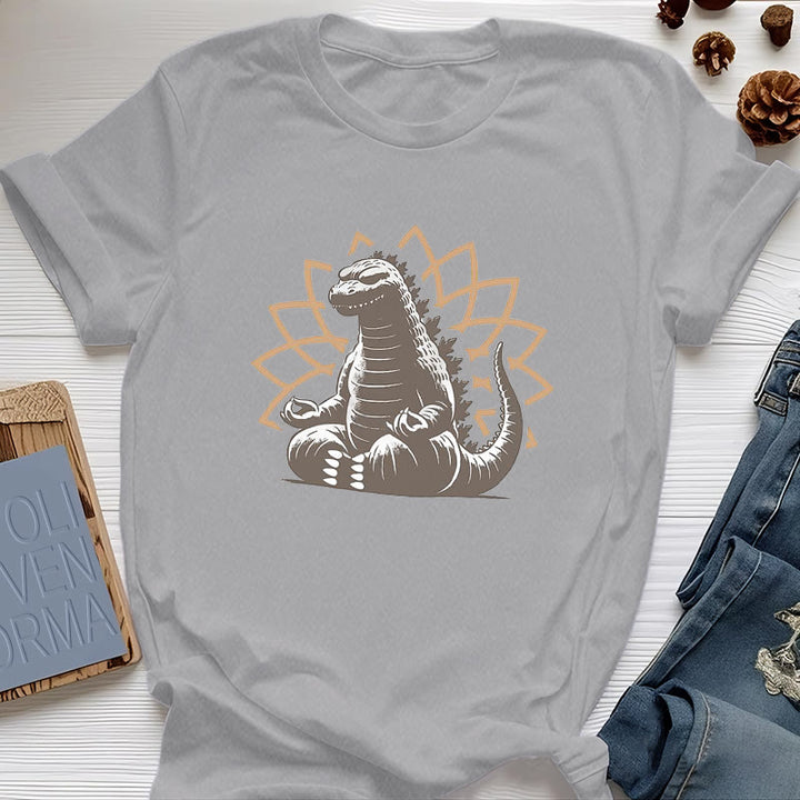 T-shirt de méditation et de yoga amusant avec dinosaure Olivenorma
