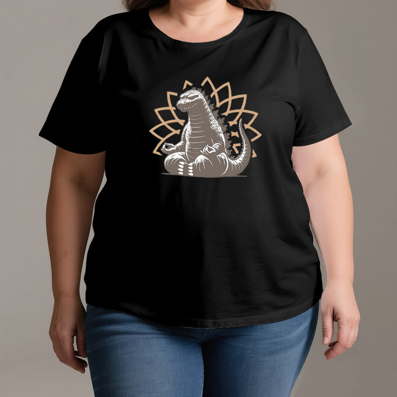 T-shirt de méditation et de yoga amusant avec dinosaure Olivenorma