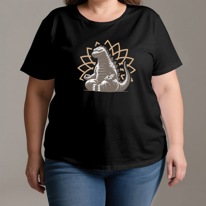 T-shirt de méditation et de yoga amusant avec dinosaure Olivenorma