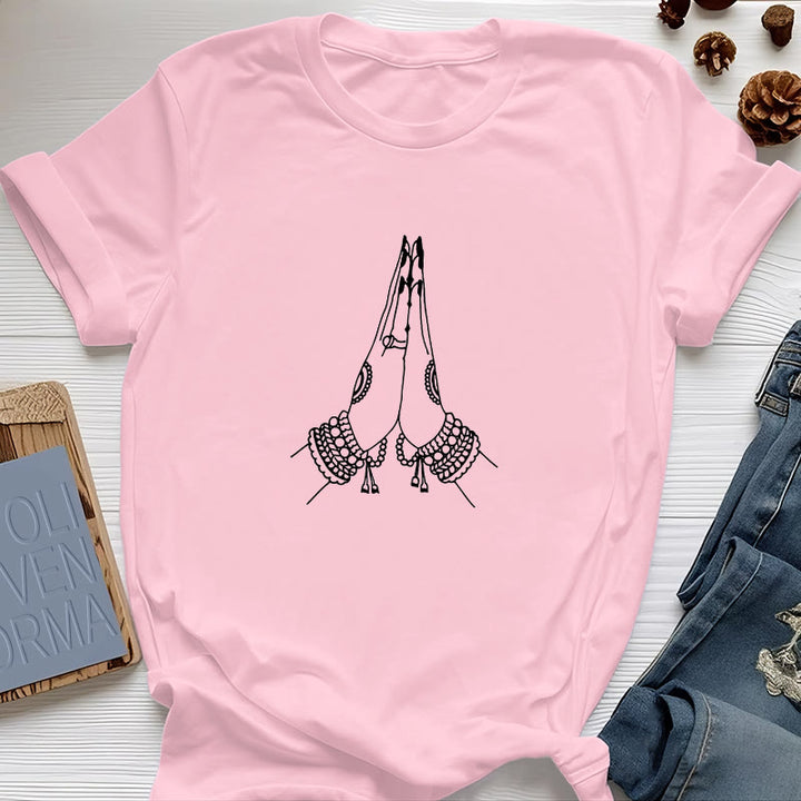 Olivenorma Méditation Namaste Yoga T-Shirt - Rose - 2XL - image 0