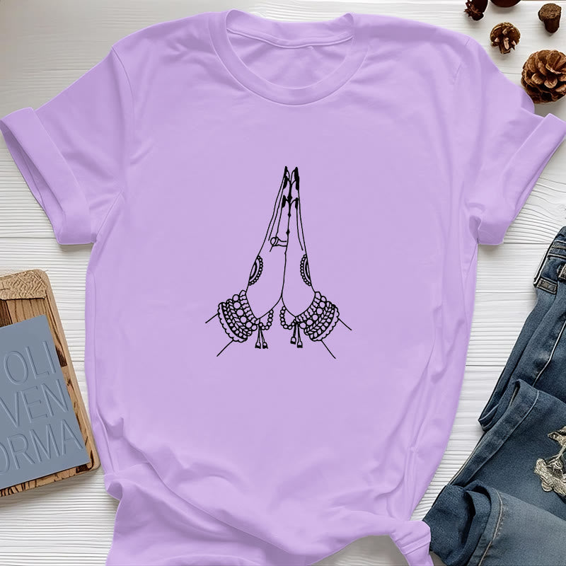Olivenorma Méditation Namaste Yoga T-Shirt - Violet - 2XL - image 15